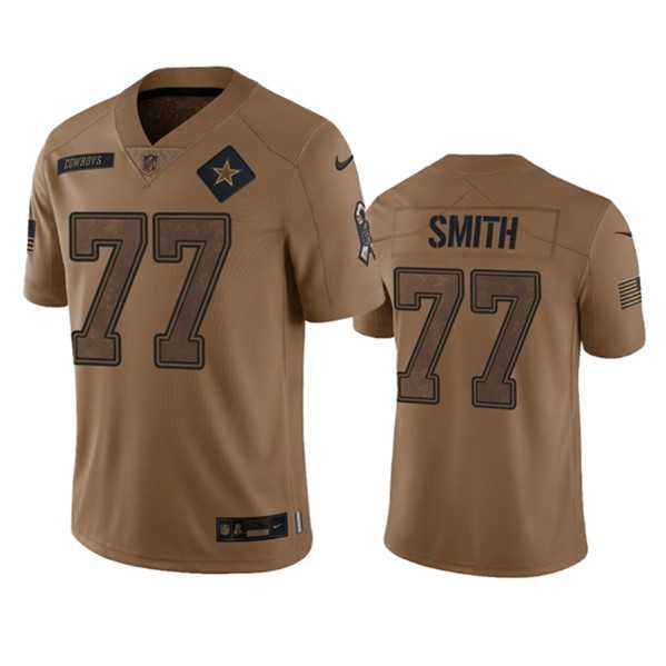 Men%27s Dallas Cowboys #77 Tyron Smith 2023 Brown Salute To Service Limited Football Stitched Jersey Dyin->dallas cowboys->NFL Jersey